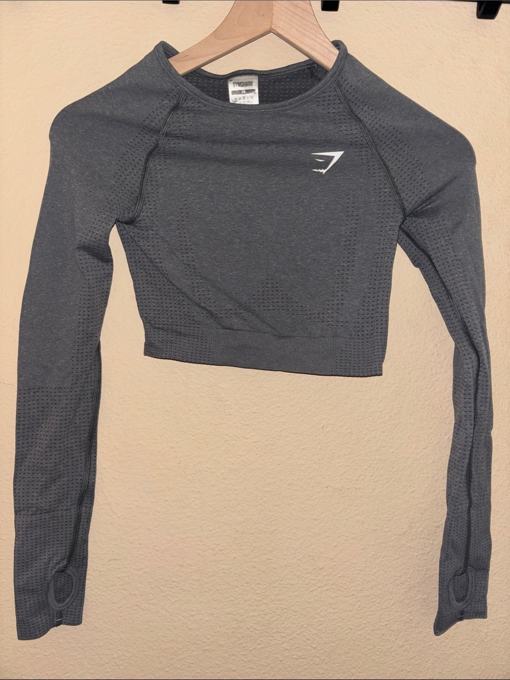 Gymshark Vital Seamless 2.0 Long Sleeve Crop Top - Smokey Grey Marl